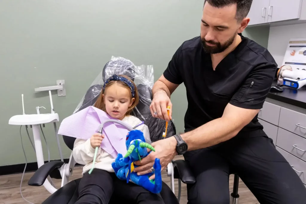 Caring for one of our family dentistry patients