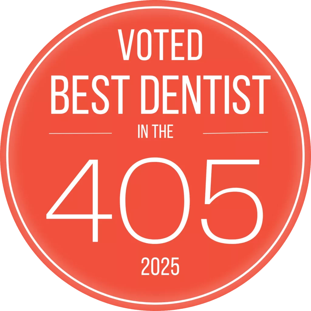 Voted Best Dentist in the 405 Winner Logo Voted "Best Dentist in the 405" Logo