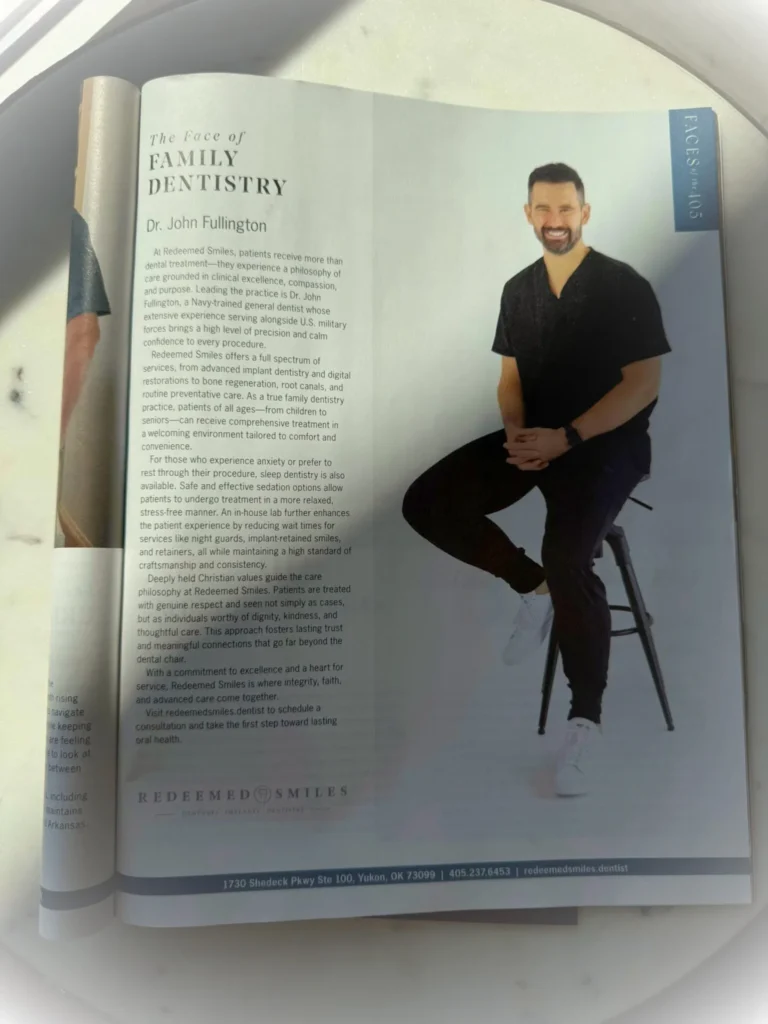 Face of General Dentistry featured by 405 Magazine highlighting face of family dentistry services and patient care.
