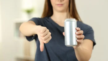 Sports and energy drinks shown as examples of foods that damage teeth and contribute to enamel erosion
