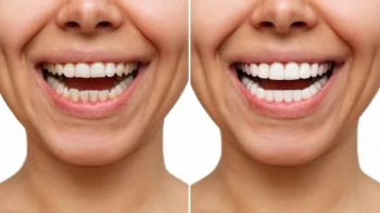 Cost comparison chart showing Veneers vs Whitening treatment options at dental clinic