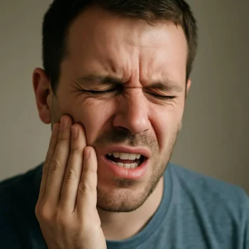 Close-up illustration of tooth pain highlighting need for care from Dentist Mustang OK