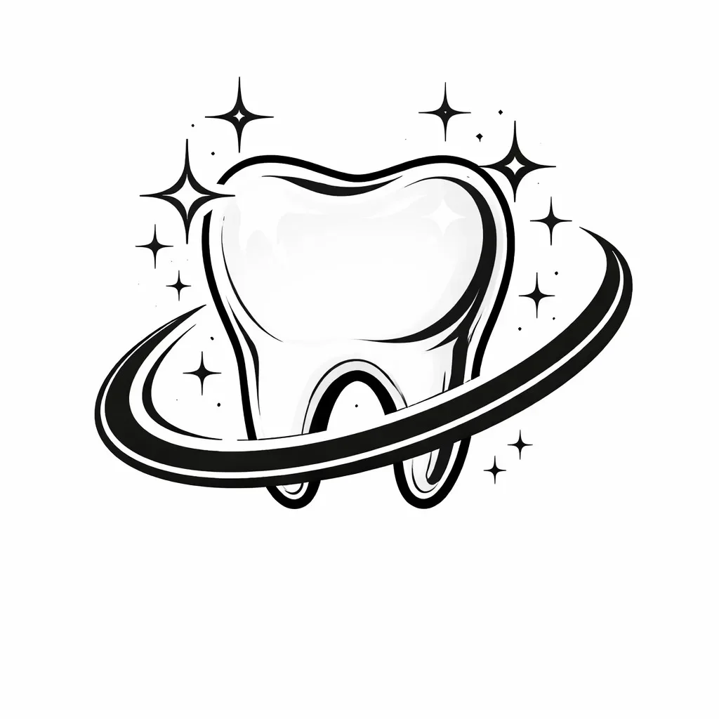 Shiny tooth with sparkling stars